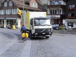 Heading for the Coop in Andermatt, 1.9 miles from Hospental
